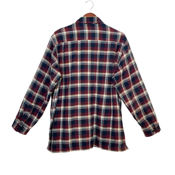 LL Bean Plaid Fleece-Lined Flannel Shirt- Men’s Size L - Picture 5 of 8